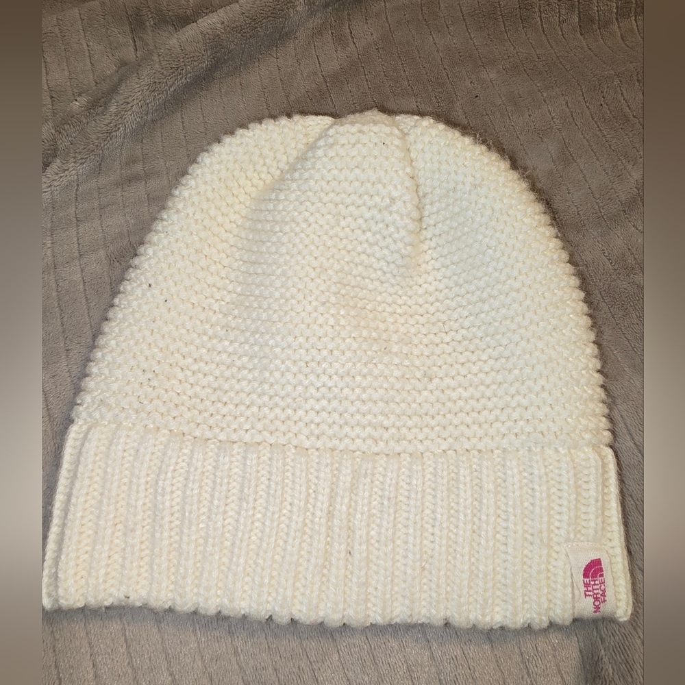 Womens Cream Knit The North Face Beanie